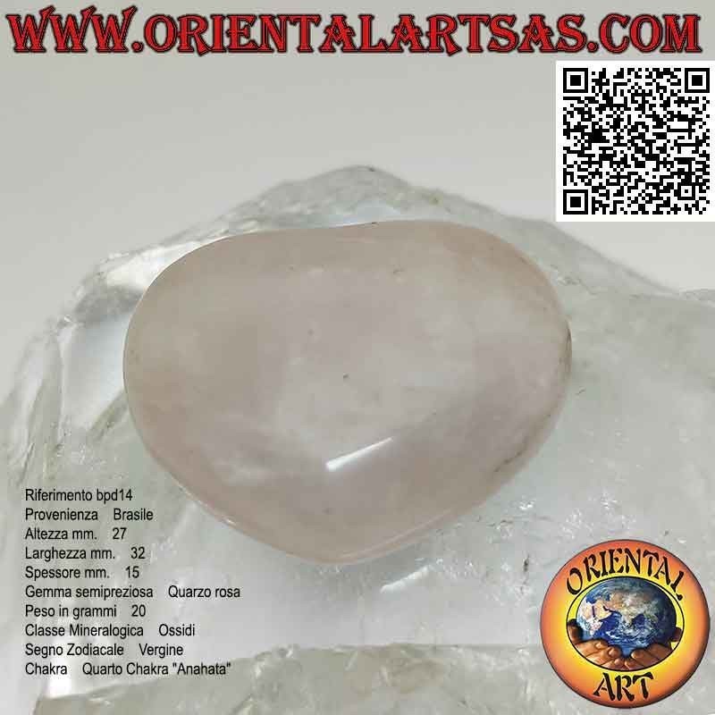 Coeur de quartz rose 27 mm x 32 mm