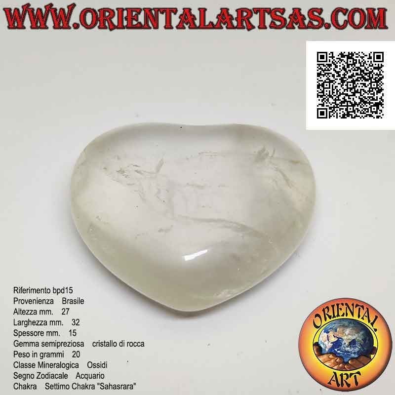 Coeur de quartz hyalin (cristal de roche) 27 mm x 32 mm