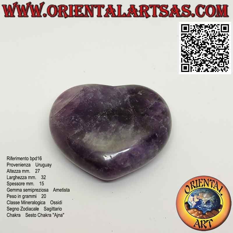 Corazón de amatista de 27 mm x 32 mm