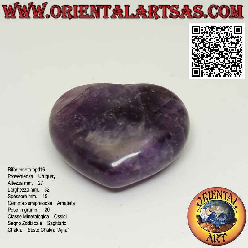 27mm x 32mm Amethyst Heart