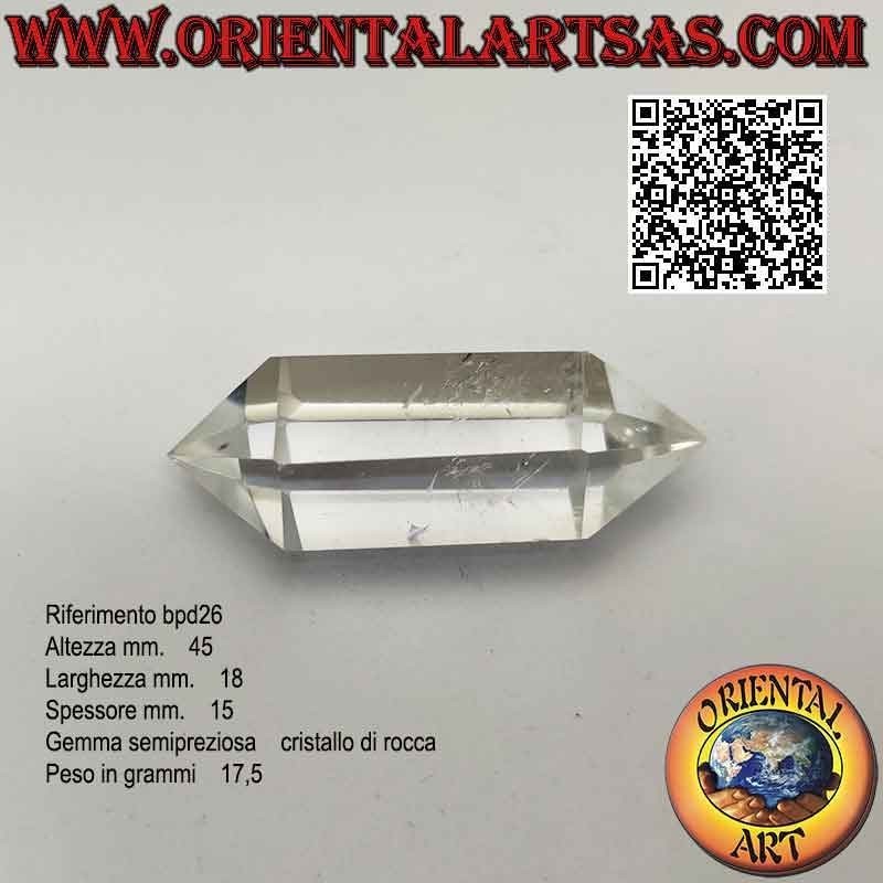 Punta de prisma hexagonal doble de cristal de roca biterminado (cuarzo hialino) (b)