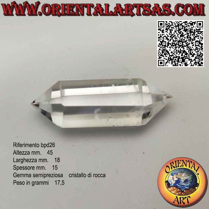 Punta de prisma hexagonal doble de cristal de roca biterminado (cuarzo hialino) (b)