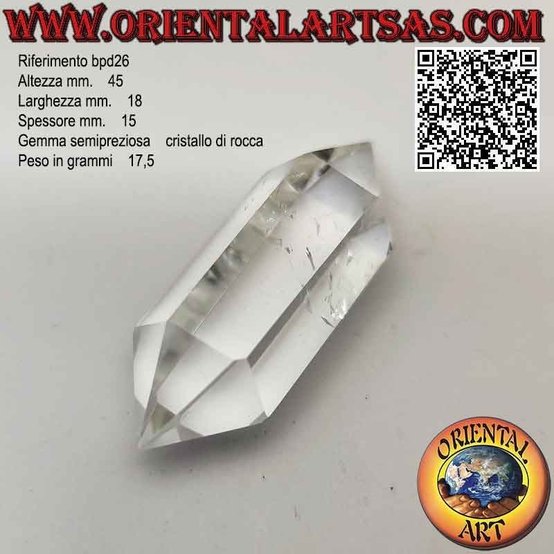 Doppelsechseckige Prismenspitze aus Bergkristall mit zwei Enden (hyaliner Quarz) (b)