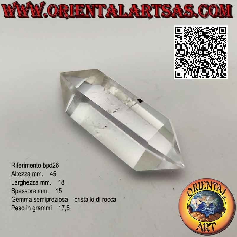 Punta de prisma hexagonal doble de cristal de roca biterminado (cuarzo hialino) (b)