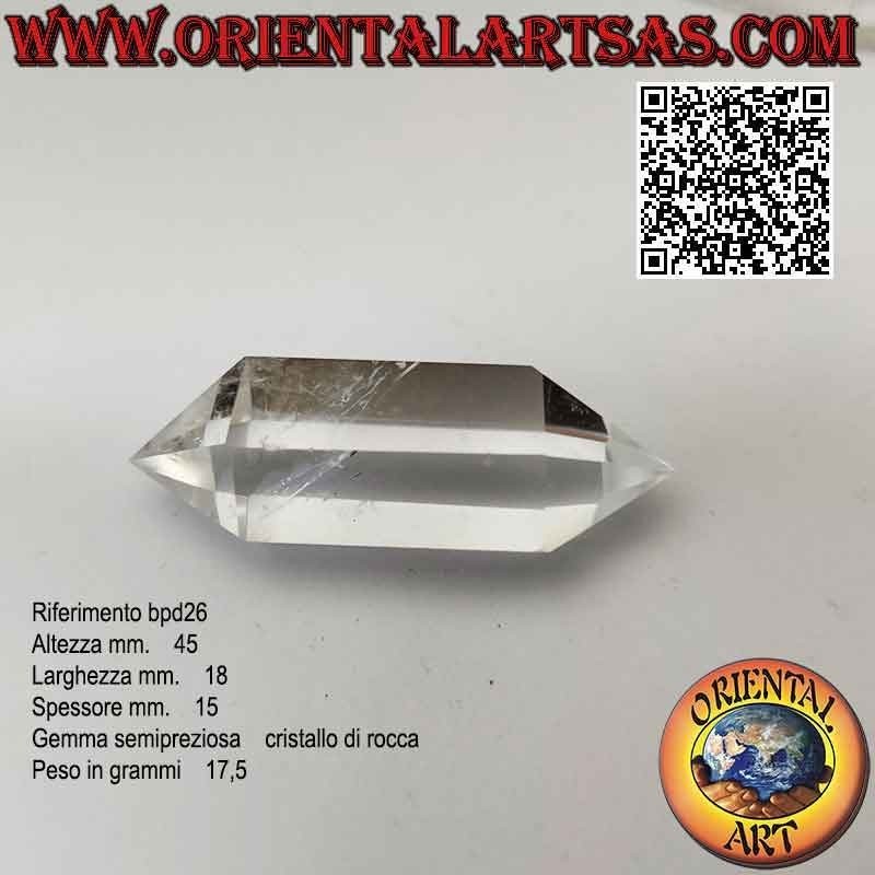 Punta de prisma hexagonal doble de cristal de roca biterminado (cuarzo hialino) (b)