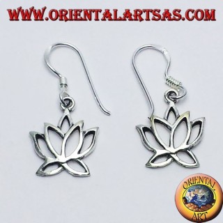 boucles d'oreilles en argent, fleur de lotus