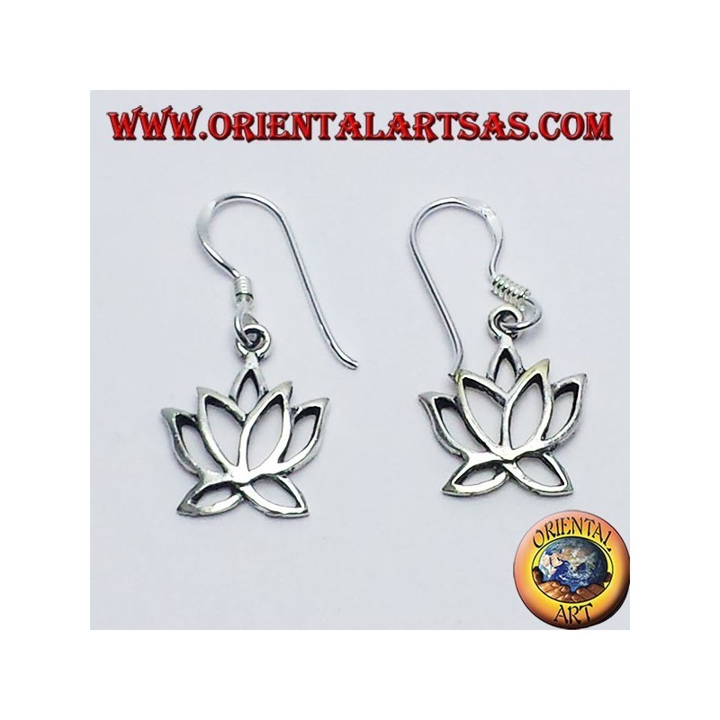 boucles d'oreilles en argent, fleur de lotus