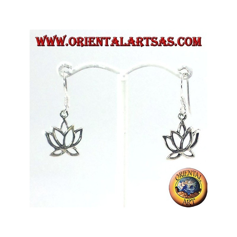 pendientes de plata, flor de loto