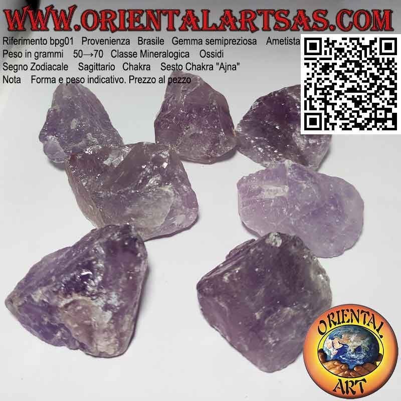 Ametista grezza (Brasile), 50g→70g