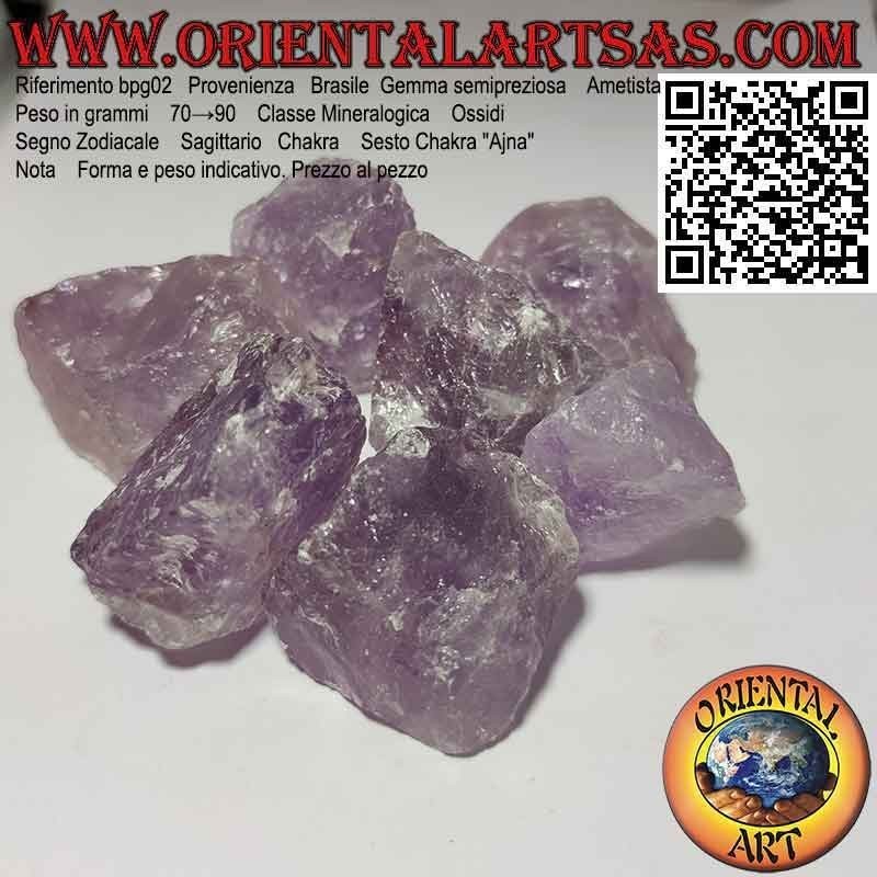 Améthyste brute (Brésil), 70 g → 90 g