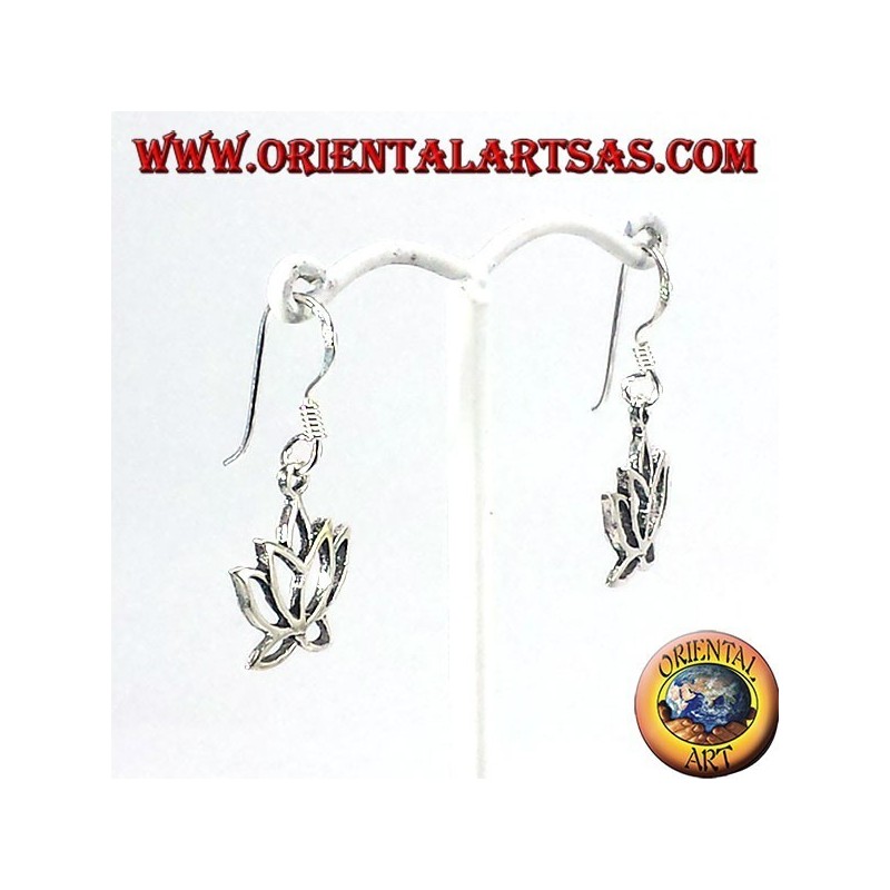 pendientes de plata, flor de loto