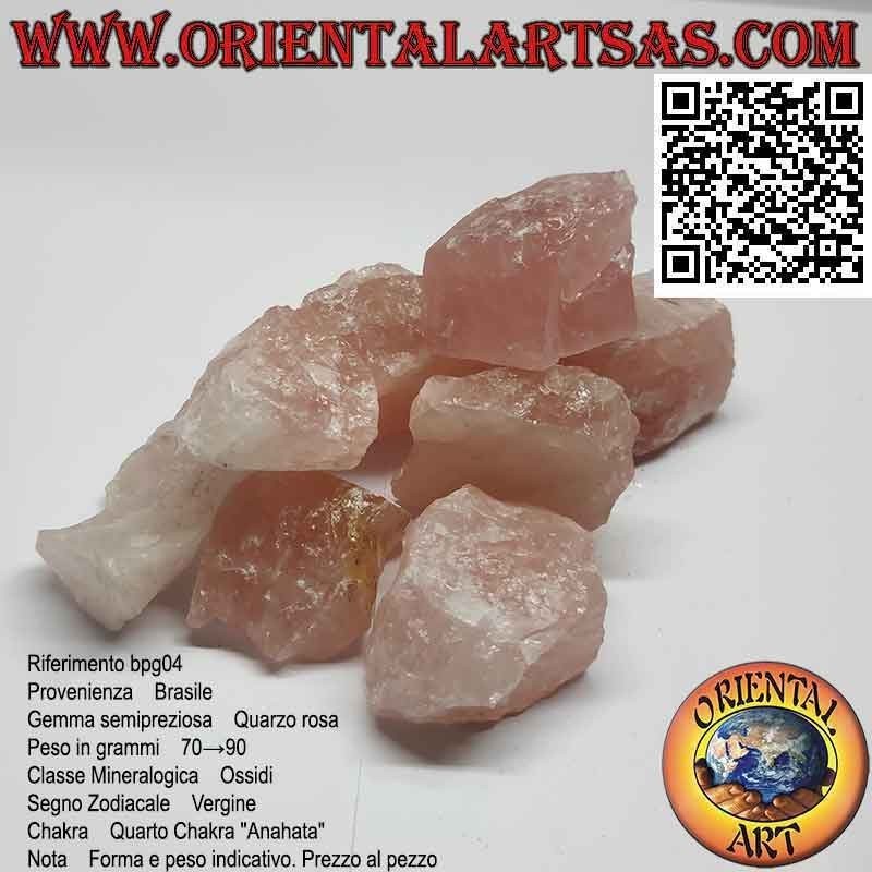 Quarzo Rosa grezzo (70 g→90 g)