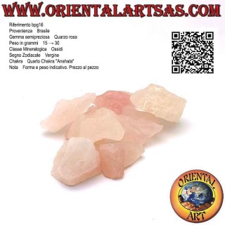 Cuarzo rosa crudo (15 g → 30 g)