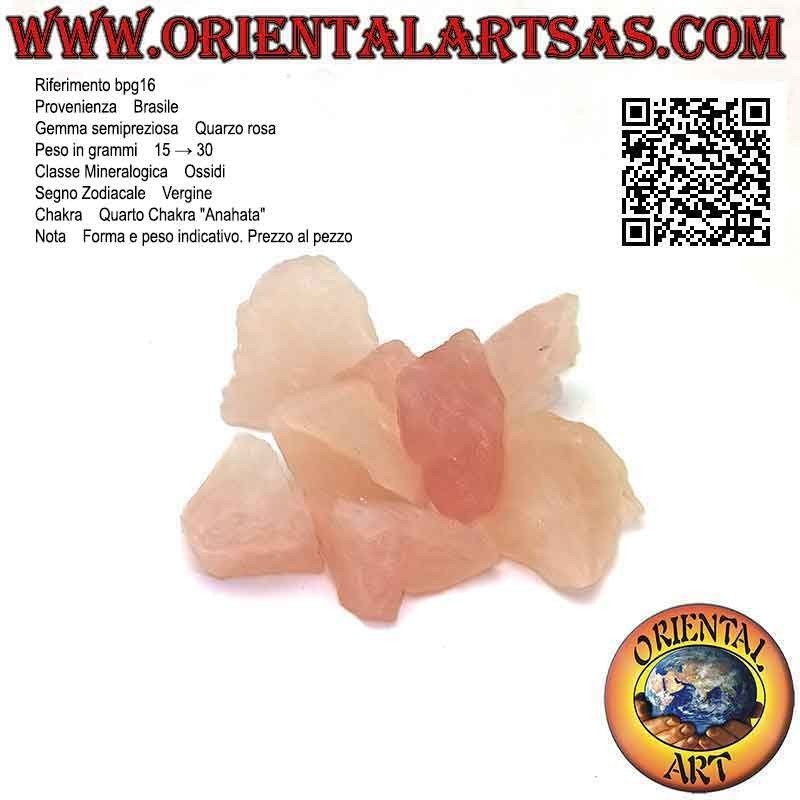 Roher Rosenquarz (15 g → 30 g)