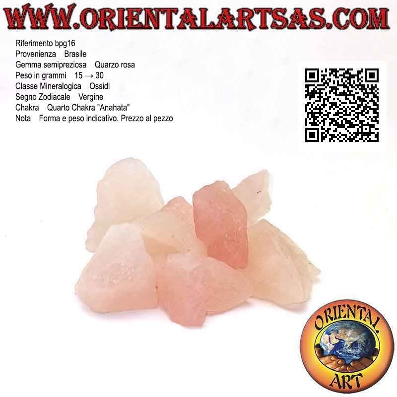 Roher Rosenquarz (15 g → 30 g)