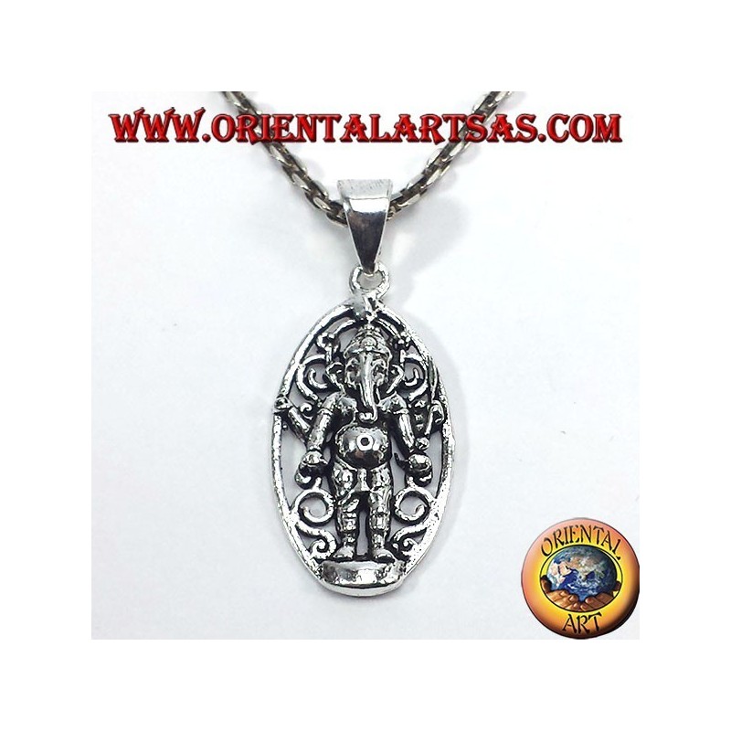 colgante de plata, de pie Ganesh