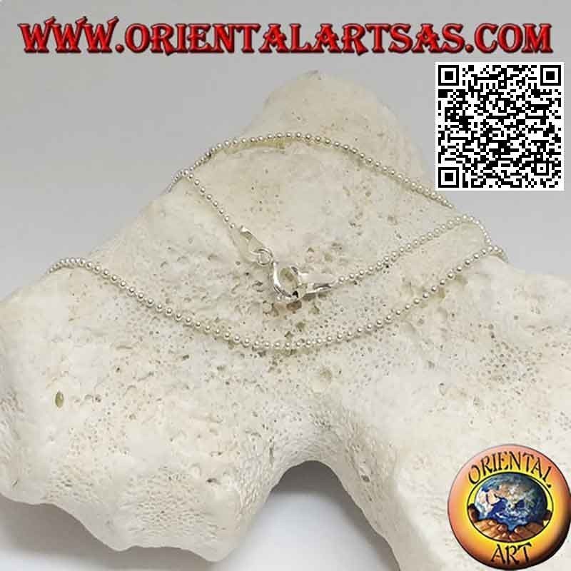 Collar de cadena de plata 925 ‰ con eslabón de bola pequeña (1 mm de espesor)