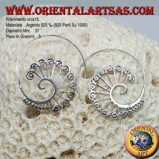 Pendientes alambre plata, hilo espiral decorado