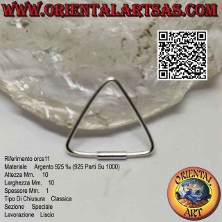 Orecchini in argento a filo, triangolo infilabile (varie dimensioni)