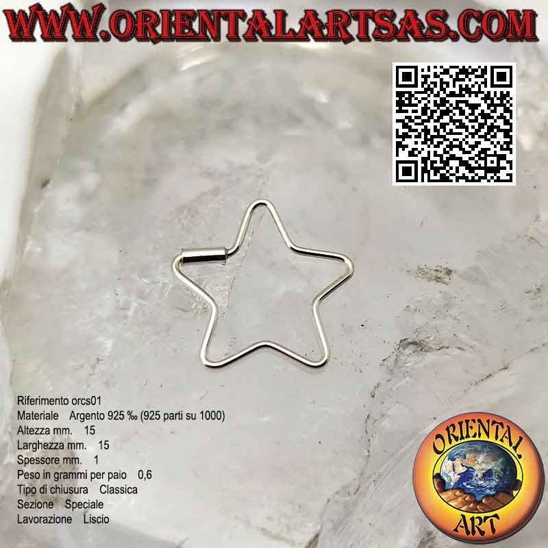 Orecchini in argento a filo, stella infilabile (varie dimensioni)