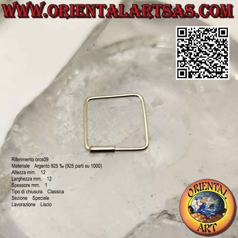 Silver wire earrings, threadable square (various sizes)