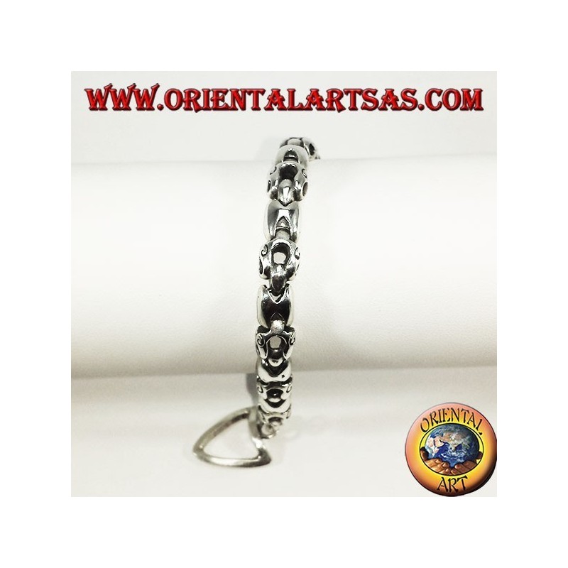 Silver bracelet articulated