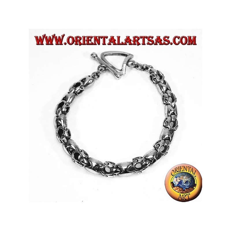 Silver bracelet articulated