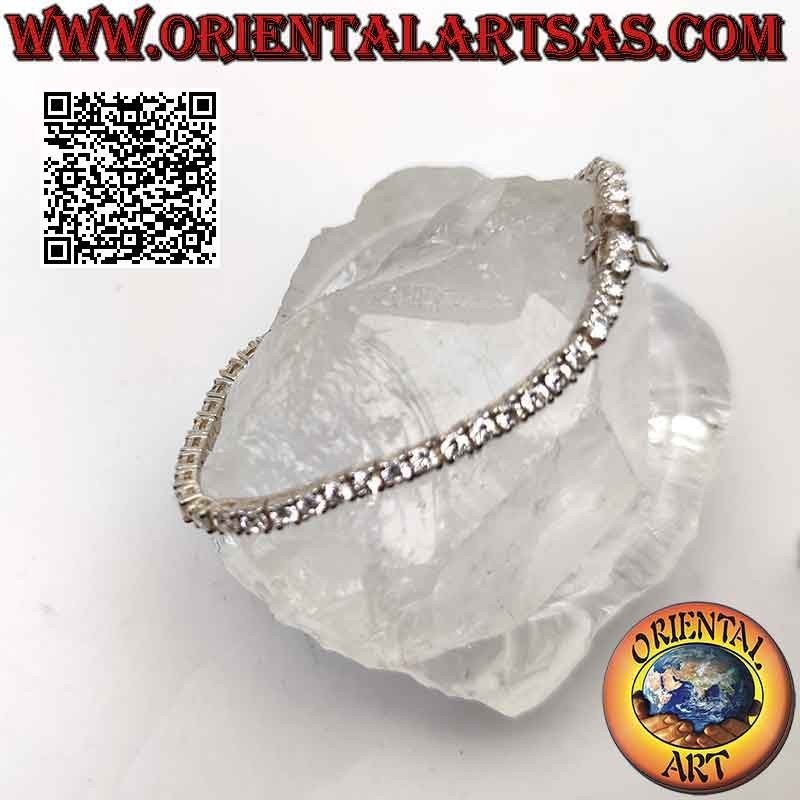 Pulsera tenis en plata 925‰ con circonitas blancas naturales de 3 mm
