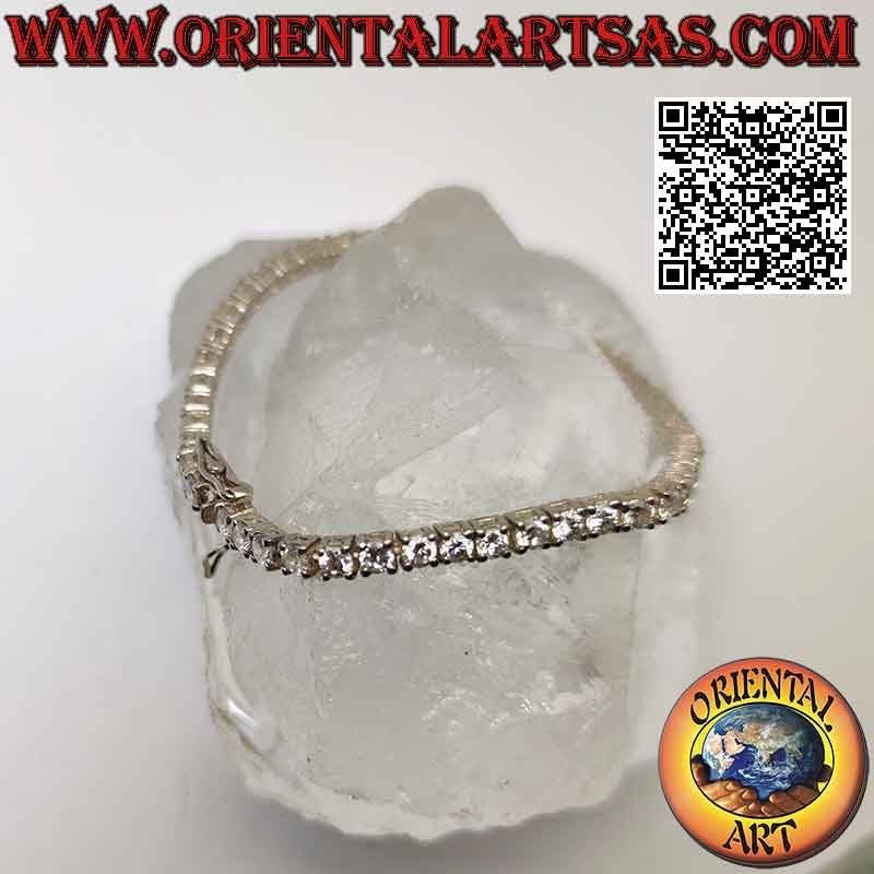 Pulsera tenis en plata 925‰ con circonitas blancas naturales de 3 mm