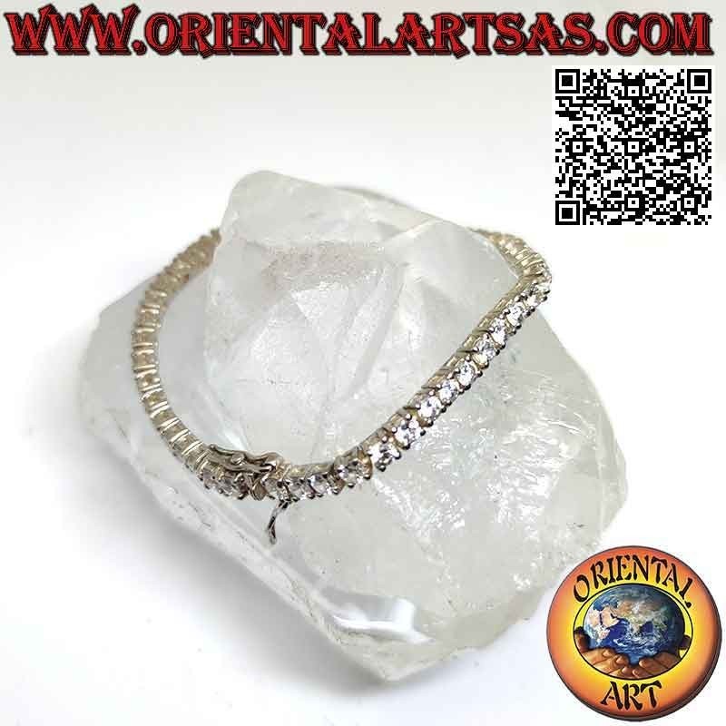 Pulsera tenis en plata 925‰ con circonitas blancas naturales de 3 mm