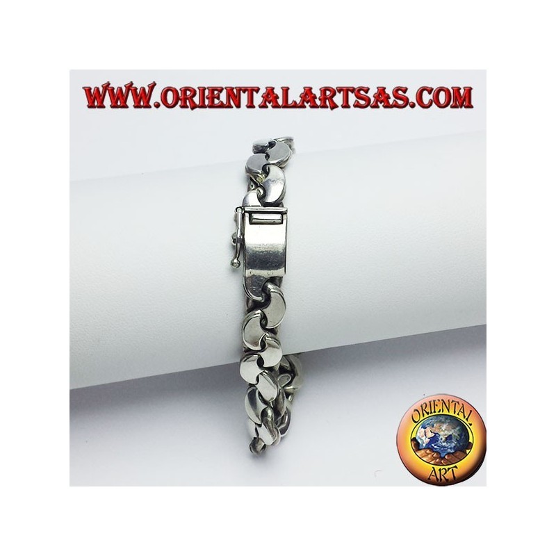 Silver bracelet crescent chain