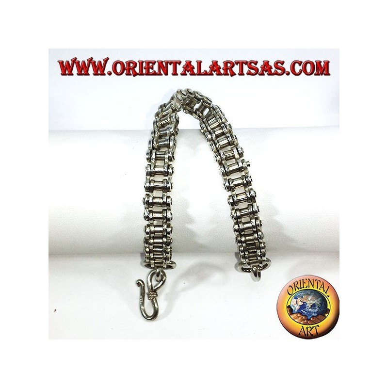 Silver bracelet, motorcycle chain