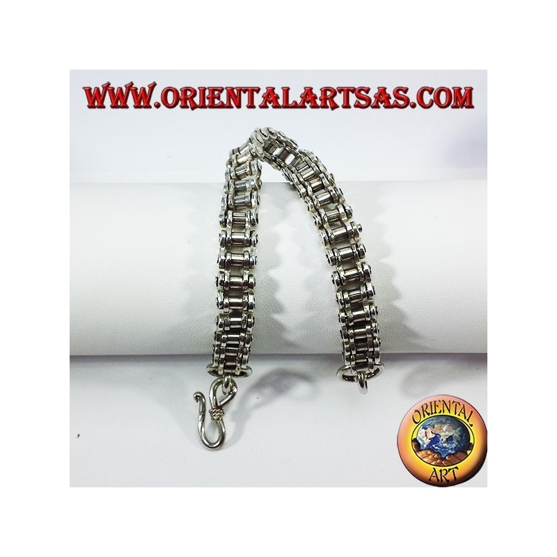 Silver bracelet, motorcycle chain