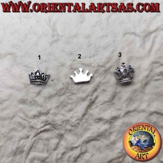 Mini silver earring, the crown (decorated, smooth and perforated)