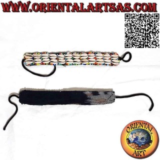 Bracciale a 2 file con conchiglie cauri e perline colorate (chiusura a nodo)