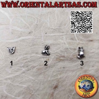 Mini silver earring, the cat (the kitty) in various poses