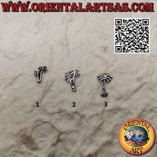 Pendiente mini plata palmeras