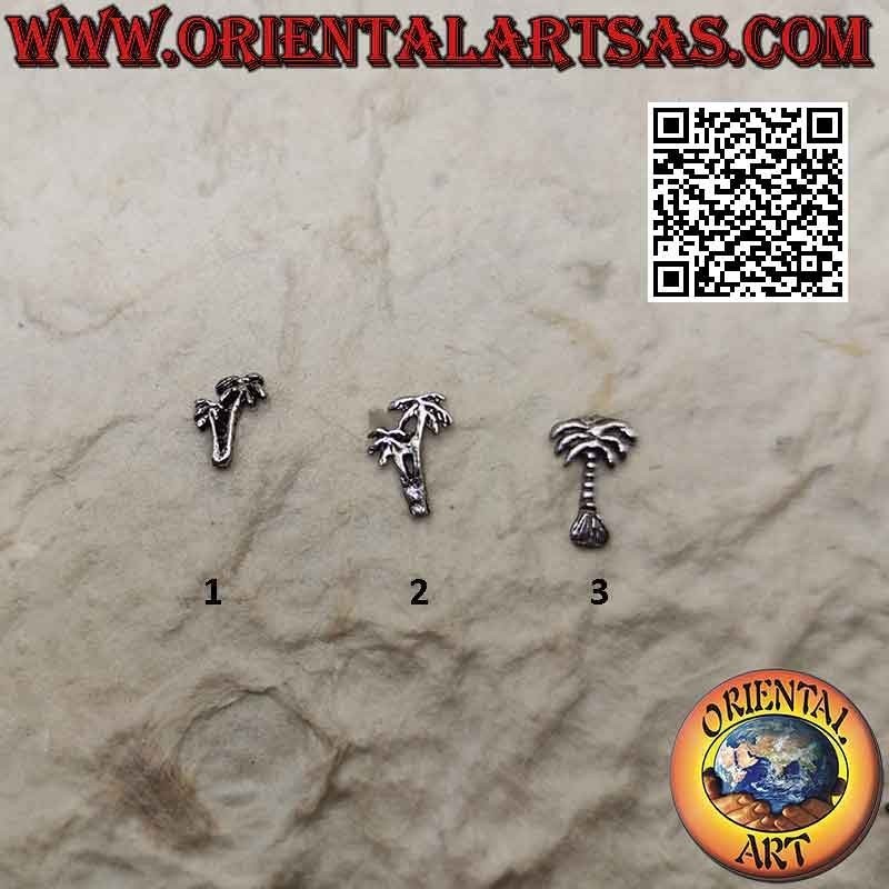 Mini boucle d'oreille en argent, palmiers