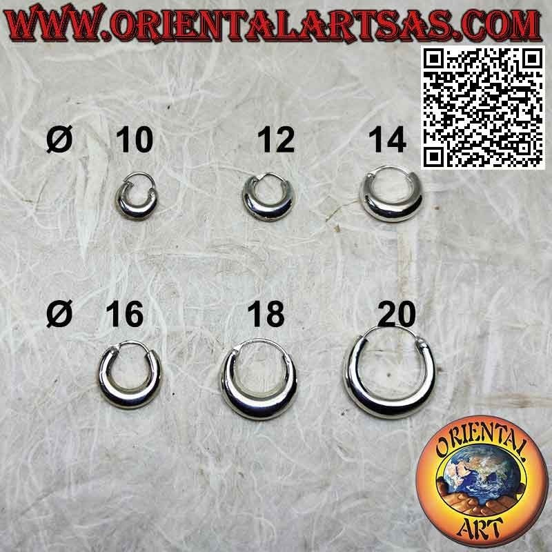 Orecchini in argento, cerchi lisci semplici a mezzaluna da 10 mm a 20 mm (classica)