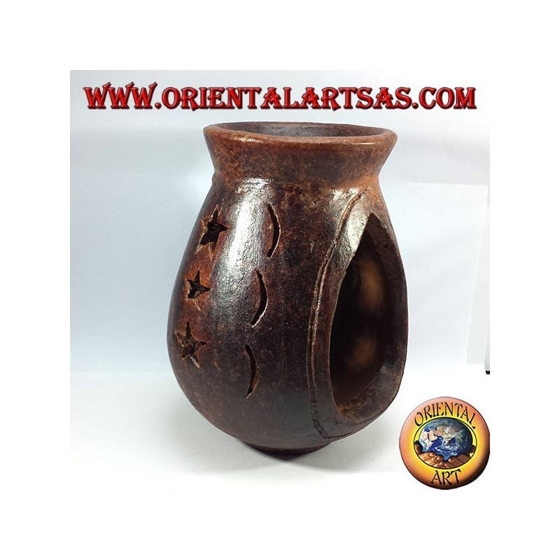 La quema de esencias de terracota perforado estrellas y lunas