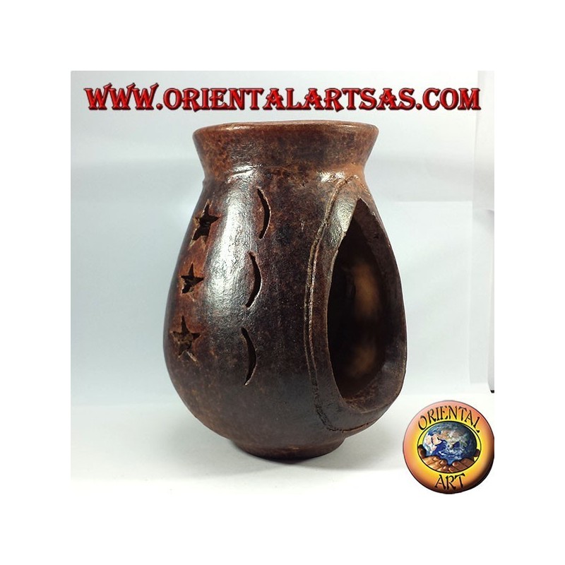 La quema de esencias de terracota perforado estrellas y lunas