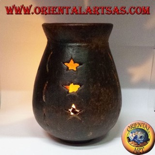 Burning terracotta essences perforated stars and moons