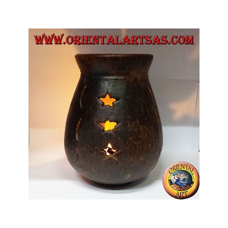 La quema de esencias de terracota perforado estrellas y lunas