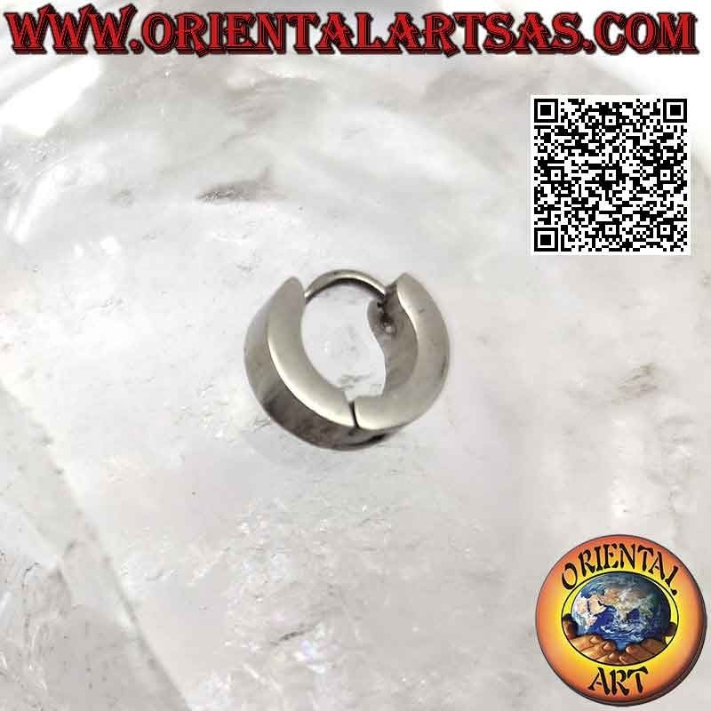 Boucles d'oreilles en acier chirurgical (316L), cercles carrés avec fermeture à pression