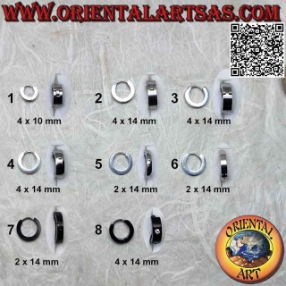 Boucles d'oreilles en acier chirurgical (316L), cercles carrés avec fermeture à pression