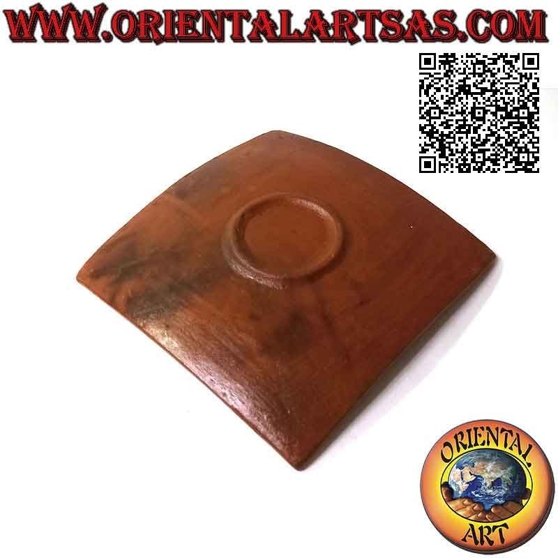 Lombok square tray tray in terracotta covered with bamboo sticks