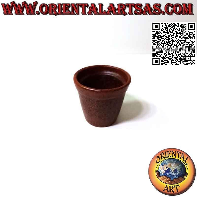 Terracotta flower and seedling pot with drainage hole, handmade