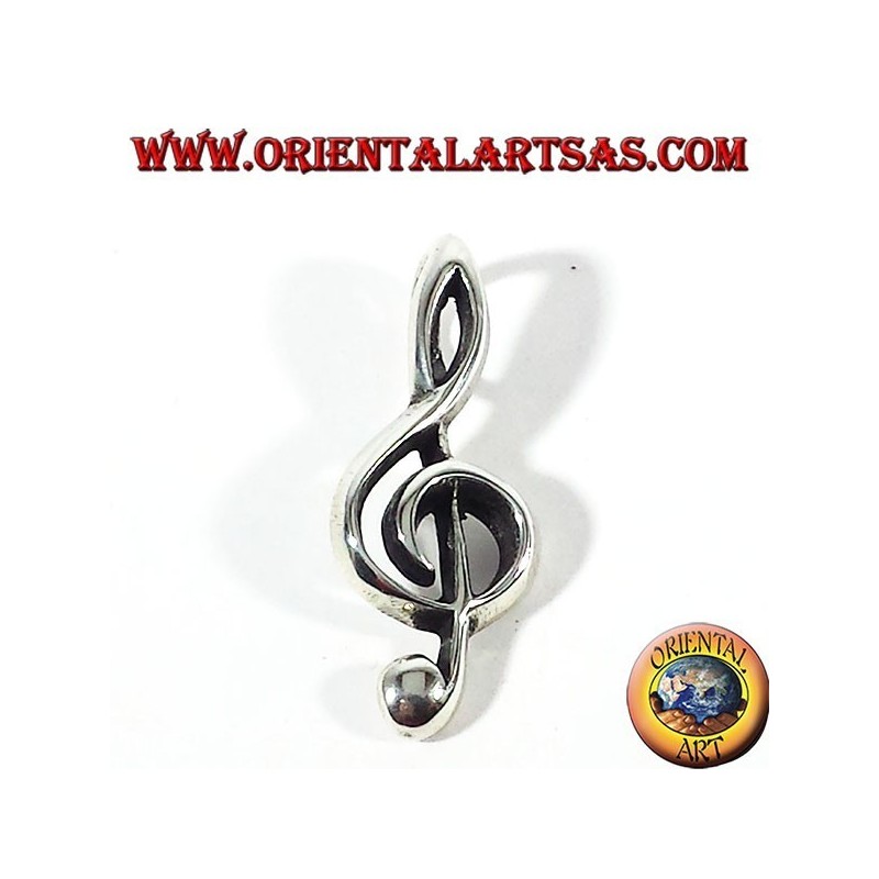 treble clef pendant silver