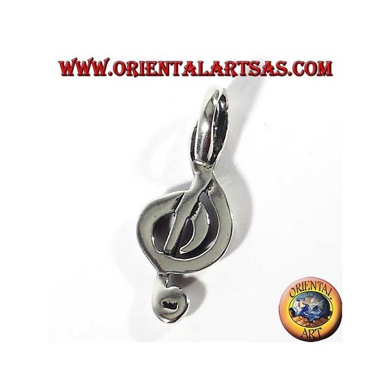 treble clef pendant silver