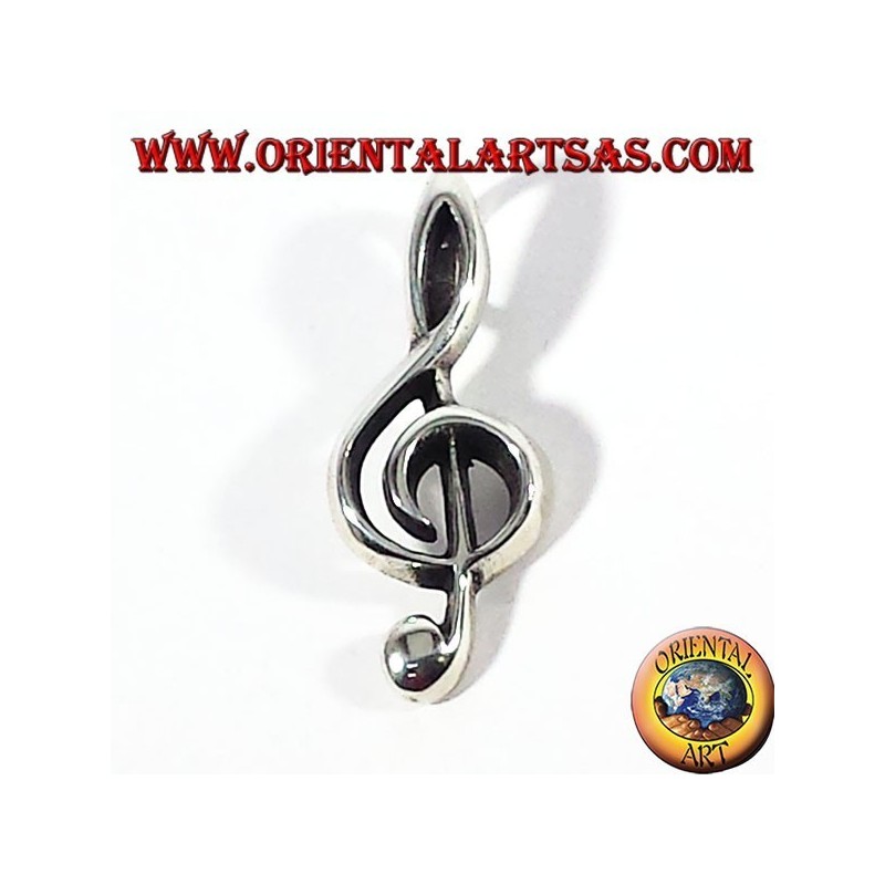 ciondolo in argento chiave di violino